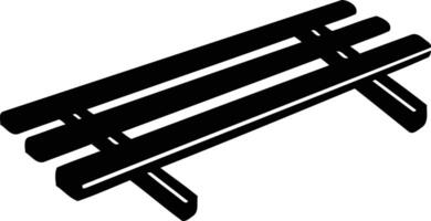 Simple silhouette of a park bench, perfect for illustration, web design, and app development vector