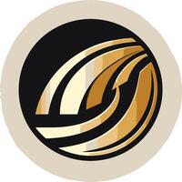 Modern, abstract logo design with gold and black color scheme vector