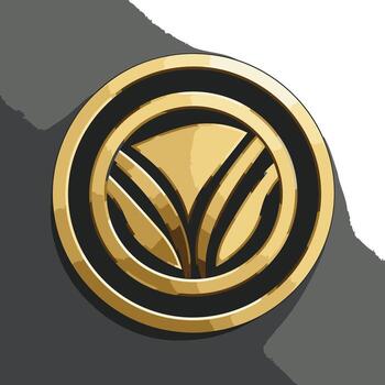 moderno, elegante logo diseño presentando un oro emblema con resumen geométrico patrones, Perfecto para marca y identidad proyectos vector