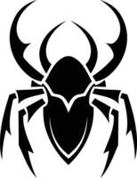 Stylized black and white tribal tattoo design of a spider vector