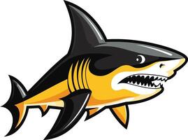 A fierce and dynamic cartoon shark mascot design, perfect for sports teams, businesses, and branding vector