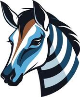 A stylized illustration of a zebra head, perfect for logos, branding, and design projects seeking a strong, bold animal motif vector