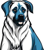 A stylized illustration of a majestic anatolian shepherd dog, perfect for branding, website design, and pet-related projects vector