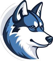 A bold and striking illustration of a siberian husky head, perfect for branding, logos, and mascot designs vector