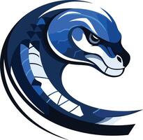 A powerful and dynamic logo featuring a blue and black cobra, perfect for a gaming team, esports organization, or any brand seeking a fierce and assertive identity vector