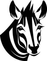 Striking black and white zebra head silhouette vector