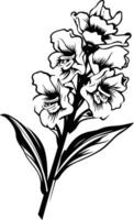 Elegant black and white illustration of a delicate flower, perfect for adding a touch of nature to designs vector