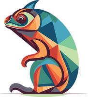 Colorful and abstract chameleon illustration, perfect for branding, logo design, or as a unique design element vector