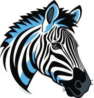 Bold and striking zebra head illustration, perfect for branding, apparel, or any project needing a powerful animal image vector