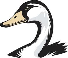 A simple, stylish illustration of a goose head, perfect for logos, branding, or wildlife designs vector