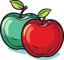 A vibrant illustration of a green and red apple, perfect for adding a touch of freshness and health to your designs vector