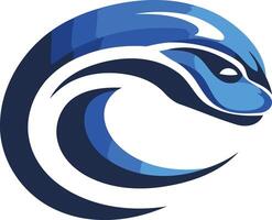 Modern, abstract logo design featuring a stylized blue serpent or dragon with a wave design, perfect for a tech company, gaming team, or any brand seeking a strong and dynamic identity vector