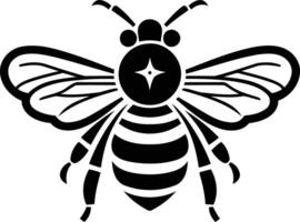 A stylized bee with a star in its chest, perfect for tattoo design, logo creation, or decorative elements vector