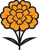 A simple, stylized illustration of a marigold flower, perfect for branding, design projects, and more vector