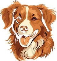 A friendly, cartoon-style illustration of a brown and white dog with a single eye vector