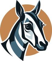 Striking logo design featuring a stylized zebra head in a circular frame, perfect for businesses seeking a bold and memorable brand identity vector