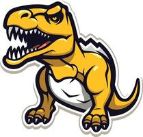A fierce and cartoonish tyrannosaurus rex with sharp teeth and a menacing expression, perfect for adding a playful and prehistoric touch to your designs vector