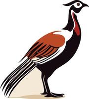 A stylized illustration of a pheasant, perfect for nature-themed designs, wildlife conservation projects, or branding vector