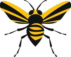 A simple and striking black and yellow bee illustration, perfect for branding, logos, and design projects vector