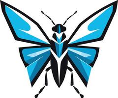 A modern and abstract logo design featuring a stylized butterfly with geometric wings vector
