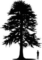 A simple yet powerful silhouette of a lone tree, standing tall against a white background vector