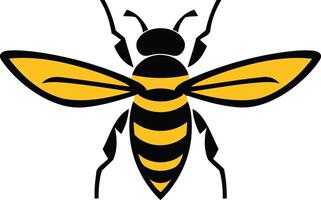A simple, bold illustration of a bee, perfect for use as a logo or icon for businesses and organizations focused on nature, sustainability, and community vector