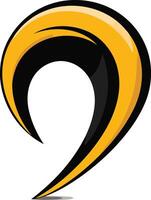 Modern and dynamic abstract logo design in yellow and black vector
