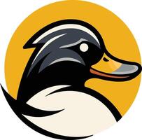 A bold and colorful illustration of a duck's head, perfect for branding or logo design vector