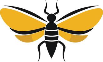 A simple yet striking stylized moth design, perfect for logo or branding use vector