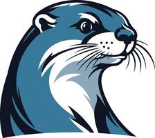 A bold and stylish illustration of an otter's head, perfect for mascot design, branding, or wildlife-themed projects vector