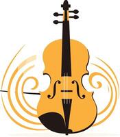 A stylized violin with swirling sound waves in the background, perfect for music-related designs and branding vector