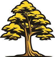 A bold and stylized illustration of a tree, perfect for nature-themed logos, branding, and designs vector