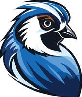 Bold and powerful, this blue bird logo design is perfect for businesses seeking a strong and confident visual identity vector
