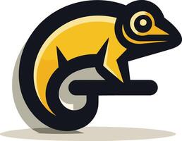A stylized chameleon logo, perfect for branding a business with a focus on adaptability, change, and unique perspectives vector
