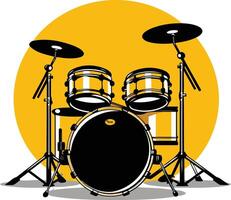 A simple yet powerful illustration of a drum set, perfect for music-related projects, logos, or designs vector