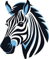 A bold and stylized zebra head illustration, perfect for branding or design projects seeking a touch of wildlife vector