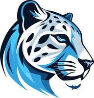 Powerful and dynamic snow leopard head illustration, perfect for logo design, mascot, or branding vector