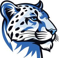A powerful and dynamic snow leopard head illustration, perfect for a mascot, logo, or branding element vector