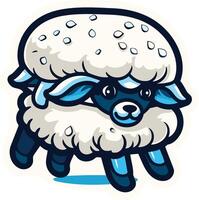 A cute cartoon sheep, styled as a burger, with a playful and humorous expression vector