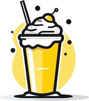 A cheerful and colorful illustration of a milkshake, perfect for branding, menus, and social media posts vector