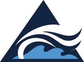 Modern and abstract logo design featuring a stylized wave inside a triangle vector
