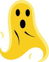 Cute and friendly yellow ghost with a surprised expression vector