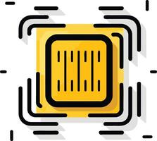 Modern and minimalist barcode icon, perfect for branding, websites, and apps related to technology, data, logistics, and retail vector