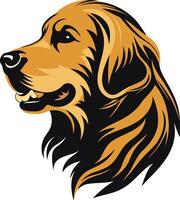 A friendly and playful golden retriever head, perfect for pet related designs, logos, and branding vector