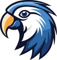Bold and colorful parrot head logo, perfect for a business or brand seeking a friendly and vibrant image vector