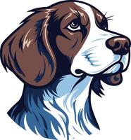 A striking illustration of a beagle, showcasing a strong and determined expression vector