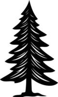 Simple silhouette of a pine tree, perfect for logos, branding, or design projects vector