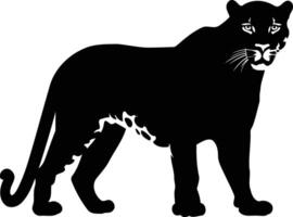 A striking silhouette of a panther, capturing its sleek, powerful form vector