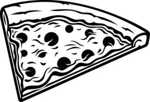 A classic slice of pizza in a vintage, hand-drawn style, perfect for adding a touch of retro flair to your design vector