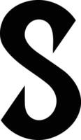 Bold, black letter s in a simple, modern font vector